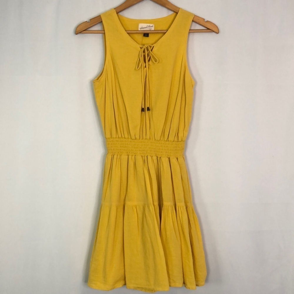 Universal Threads Smocked Waist Sleeveless Mustard Bright Sundress Dress Size S